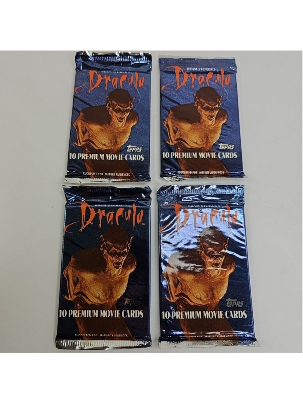 4 Packs - 1992 Topps Bram Stoker’s Dracula Sealed Trading Card Horror Movie